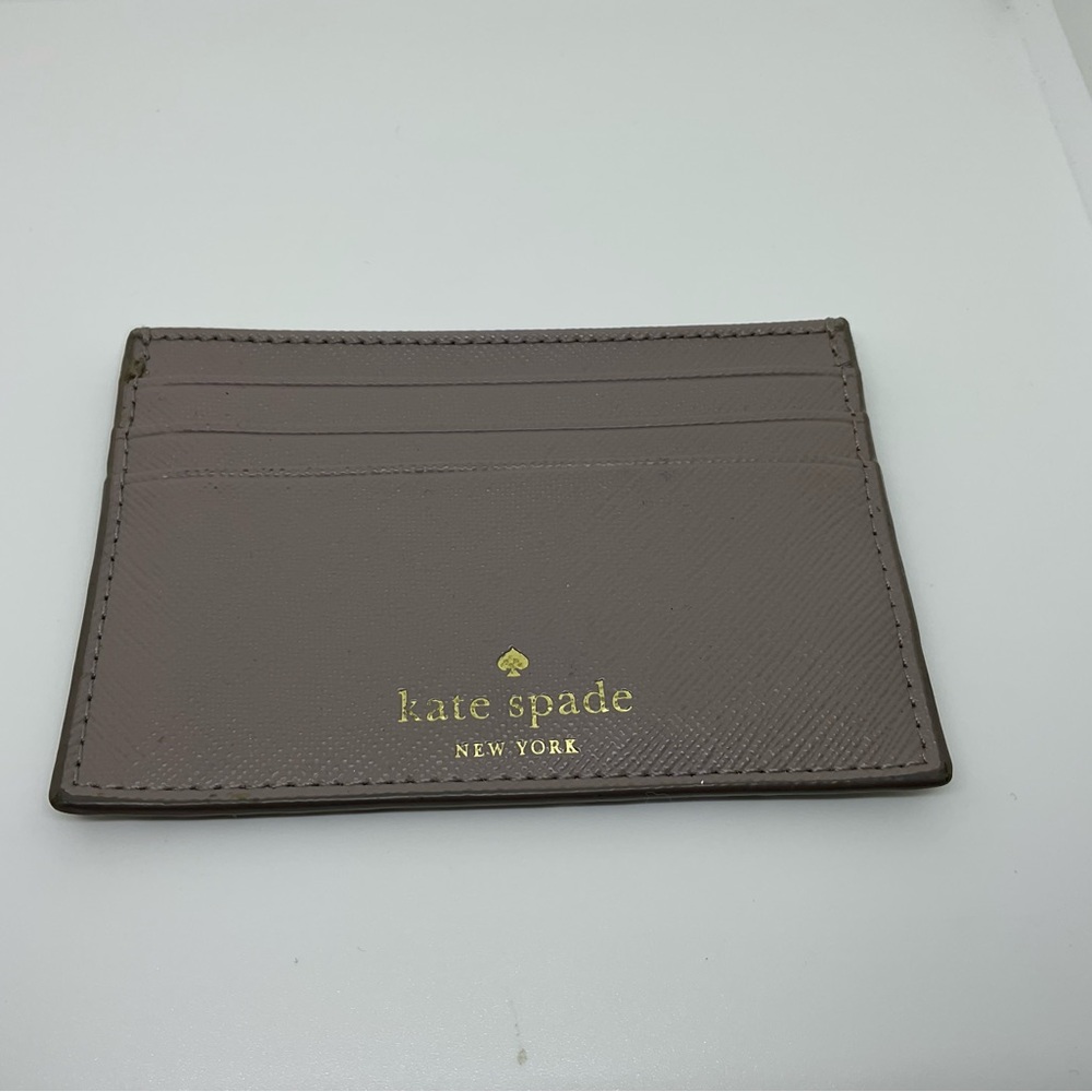 Kate Spade Beige Sparkle Glitter Card Holder